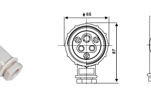 Martine Watertight Plug 3Pin Angle, Type-T-1MB, IMPA code: 792802